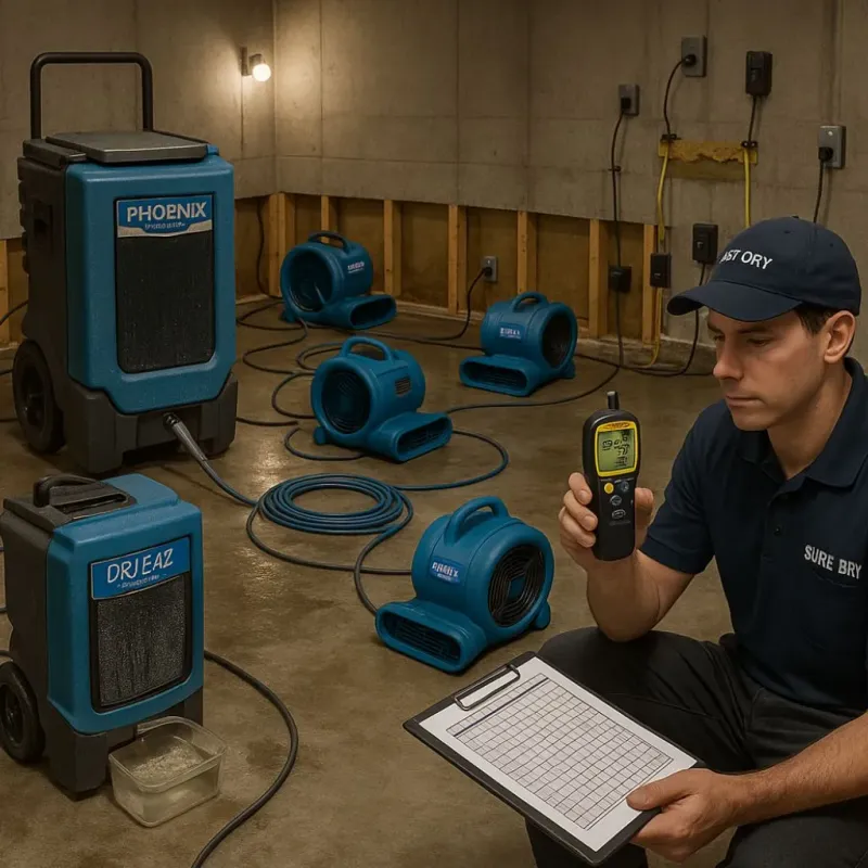 Structural Drying and Dehumidification process in Ashby, MA